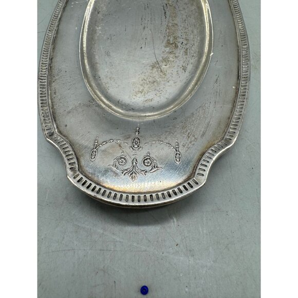 Antique Silverplated Gravy Boat With Attached Oval Tray Community plate READ - Picture 4 of 16